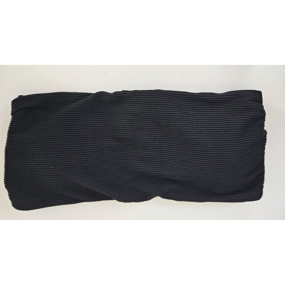 Womens M Black Ribbed Two-Piece Strapless Bikini Set Drawstring Bandeau Top Sexy - Picture 6 of 10